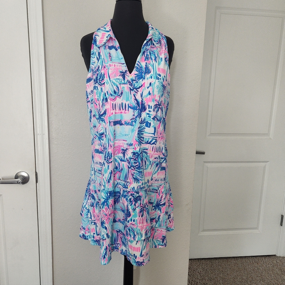 Lilly Pulitzer Vibrant Blue and Pink Mini Dress - Picture 4 of 12